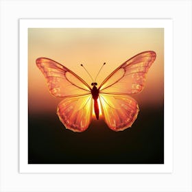 Butterfly At Sunset 5 Art Print