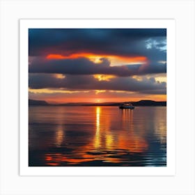 Sunset On The Water 18 Art Print