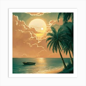 Sunset At The Beach 8 Art Print