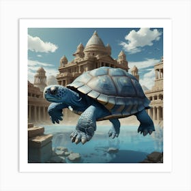 Turtle In The City Art Print