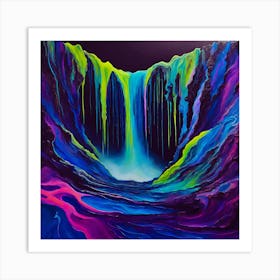 Vibrant Waterfall Art Print