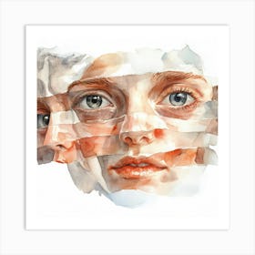 Watercolor Portrait Of A Woman 5 Art Print