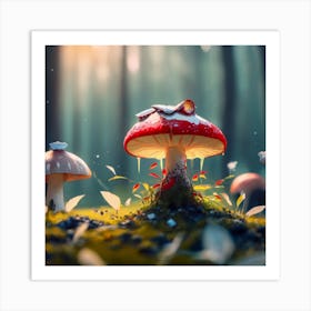 Dibuja Una Seta Amanita Cesarea En Bosque Magic Art Print