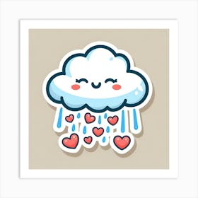 Cloud With Hearts Art Print