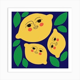 Happy Lemons Square Art Print