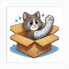 Cat In A Box 5 Art Print