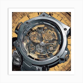 Watch On A Clock Art Print