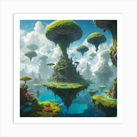 Fantasy Island Paintings Art Print Art Print