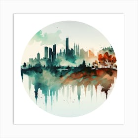 Chicago Skyline.A fine artistic print that decorates the place. Art Print