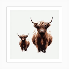 Highland Cows Art Print