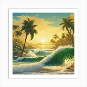 Sunset On The Beach Art Print