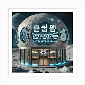 The Exterior Of A Futuristic Korean Swiss Fusion Restaurant Named Satellite Fusion 1024x1024 Art Print