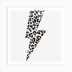 Leopard Lightning Bolt Cheetah Animal Print Art Print