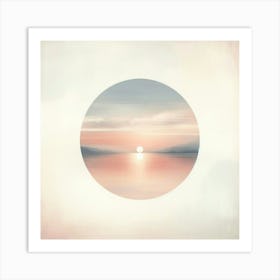 Sunset In A Circle Art Art Print