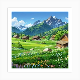 Alpine Village 1 Art Print