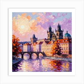 Sunset In Prague Art Print