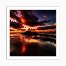 Sunset At The Beach 741 Art Print