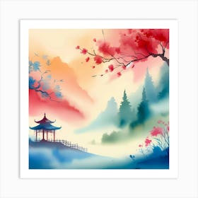 Chinese Landscape Painting 18 Art Print