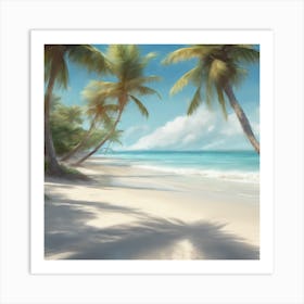 Palm Trees On The Beach 3 Art Print