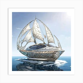 Futuristic Yacht Art Print