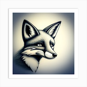 Fox Head 2 Art Print