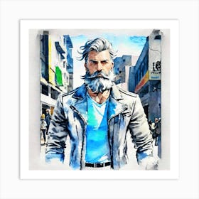 Portrait Of A Man With A Beard Art Print