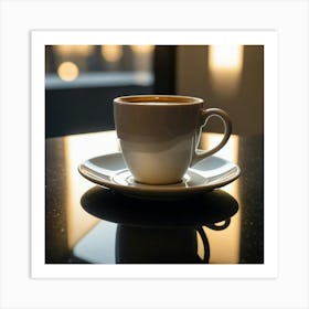 Coffee Cup On Table Art Print