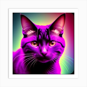 Purple Cat Art Print