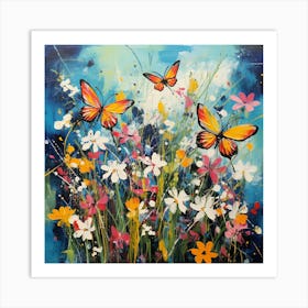 Butterflies In The Meadow Art Print