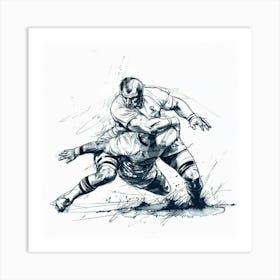 Rugby Player In Action 1 Art Print