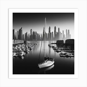 Black And White Cityscape Art Print