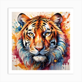 Vibrant Highly Detailed Tiger Painting 1 Art Print