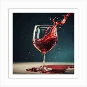 Splash Of Red Wine Art Print