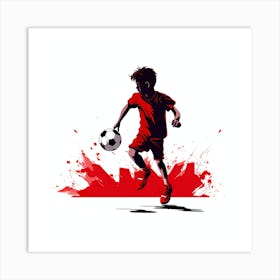 Soccer Player Kicking A Ball Art Print