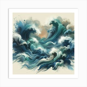 Ocean Waves Canvas Print Art Print