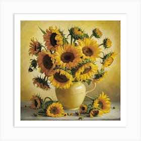 Sunflowers, Vincent Van Gogh (2) 1 Art Print