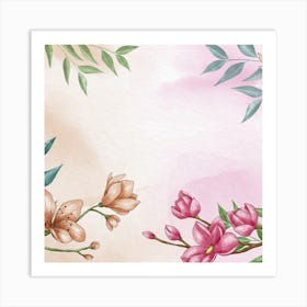 Watercolor Floral Background Art Print