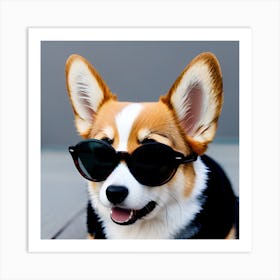 Corgi Wearing Sunglasses 14 Art Print