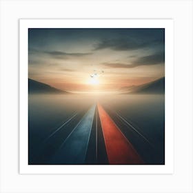 Train Tracks At Sunrise Art Print