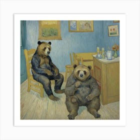 Bears In The Room Chillen Art Print