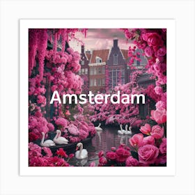 Flower Garden Amsterdam Pink (4) Art Print