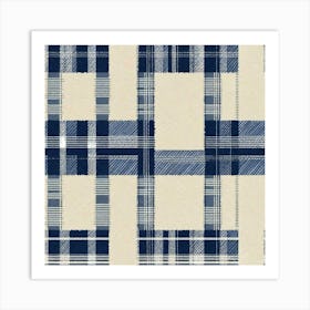 Blue plaid design Art Print