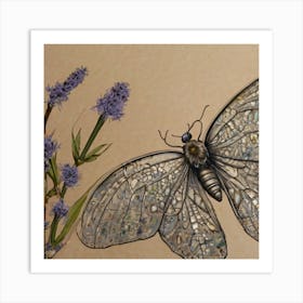 Butterfly On A Flower Art Print