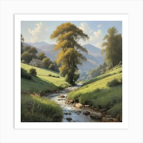 Stream In The Valley art print Art Print