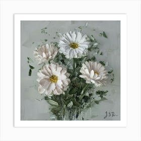 Three White Daisies Art Print