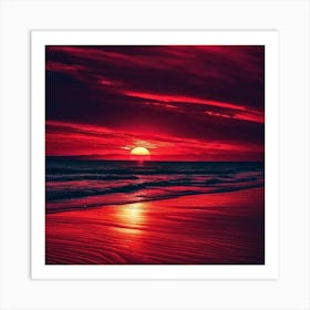 Sunset On The Beach 832 Art Print