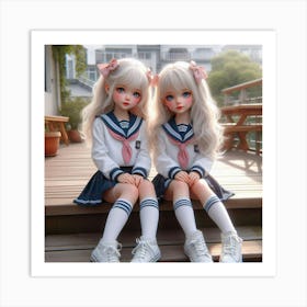 Two Sailor Dolls Art Print