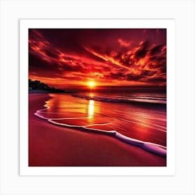 Sunset On The Beach 197 Art Print