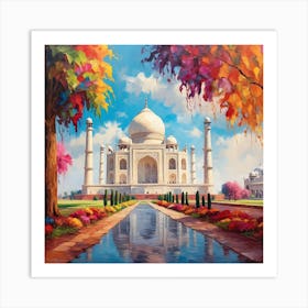 Taj Mahal In Autumn Art Print