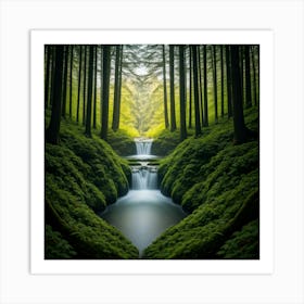 Waterfall In The Forest 2 Art Print